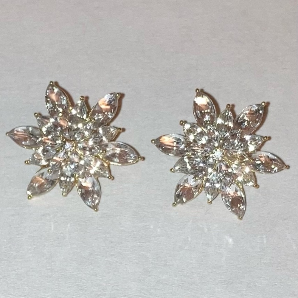 Flower Stud Earrings Art Deco Prom Formal Cocktail Wedding Bridal Floral Jewelry